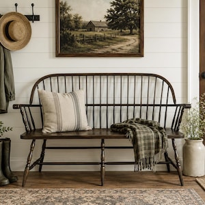 Handmade Windsor Arm Bench – Northern Cherry Farmhouse Seating