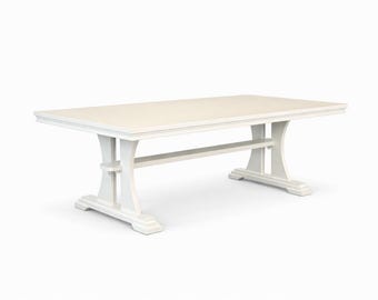 Handmade Belmont Trestle Farmhouse Table | Solid Wood | Custom Built to Order