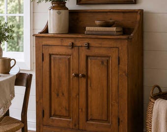Farmhouse Dry Sink | Handmade Solid Wood Storage Cabinet | Cottage Cupboard