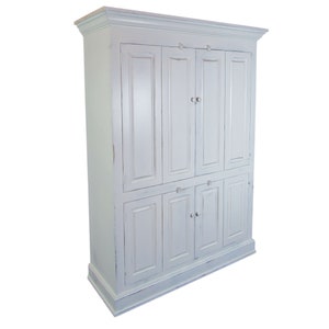Classic William Entertainment Armoire | Farmhouse TV Cabinet | Custom Media Storage | Flat Panel or Raised Panel Doors | Bi Fold Doors