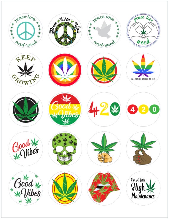 Cannabis Weed Decals Weed Stickers Marijuana Decals Etsy