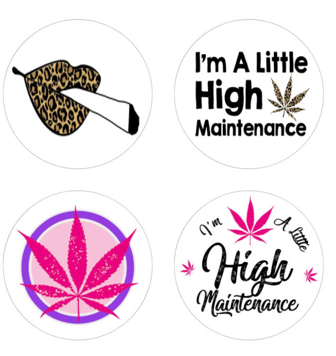 Cannabis Sticker Weed Stickers Marijuana Labels White Etsy