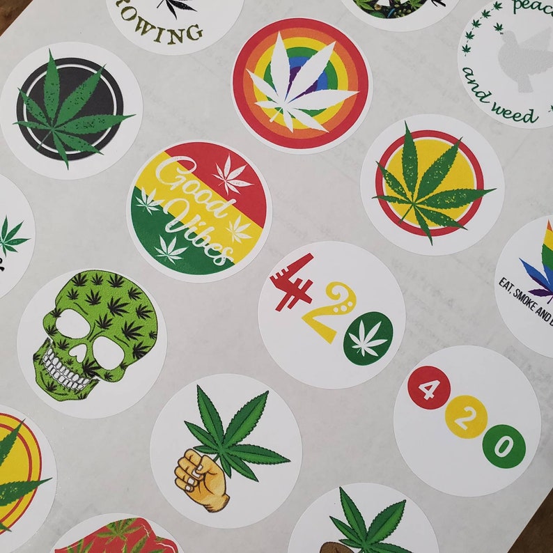 Cannabis Weed Decals Weed Stickers Marijuana Decals Etsy