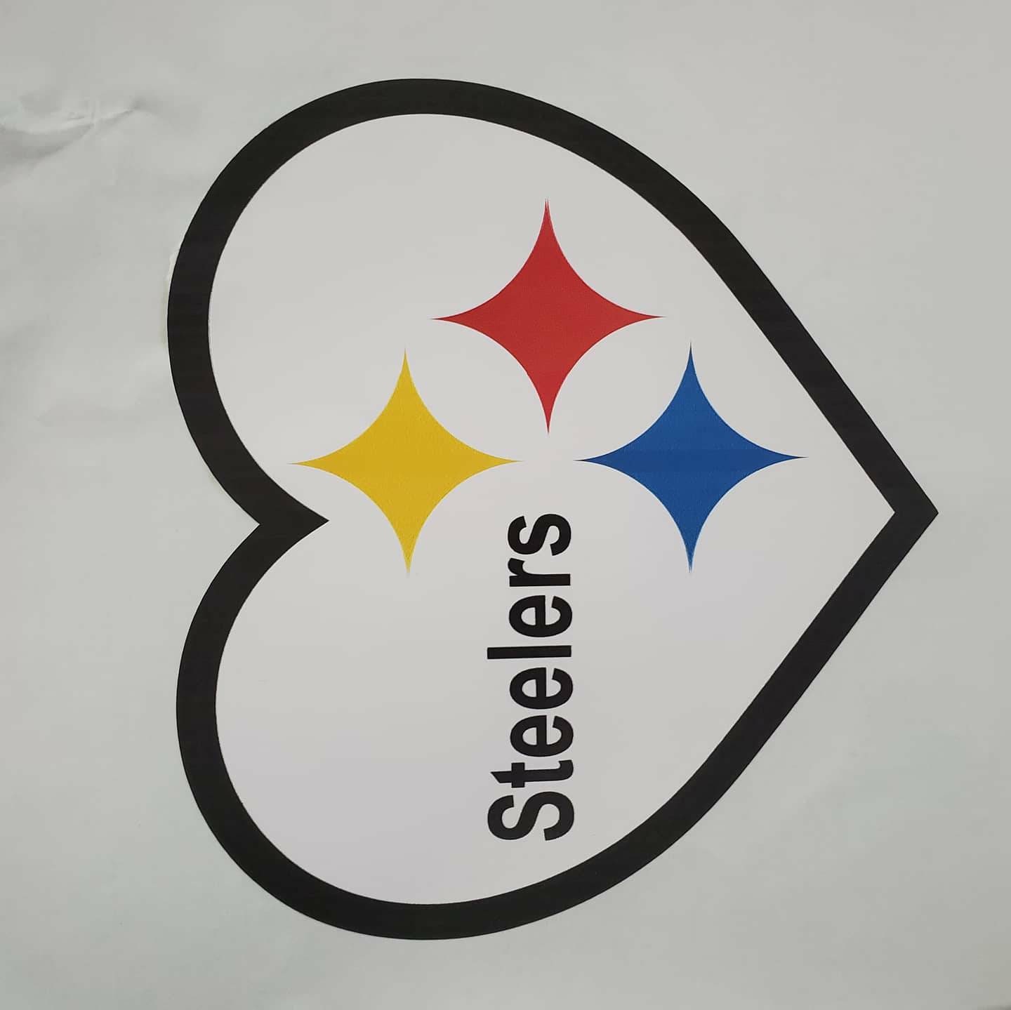 Pittsburgh Steelers Heart Hearts Xl 7 Inch Stickers Etsy