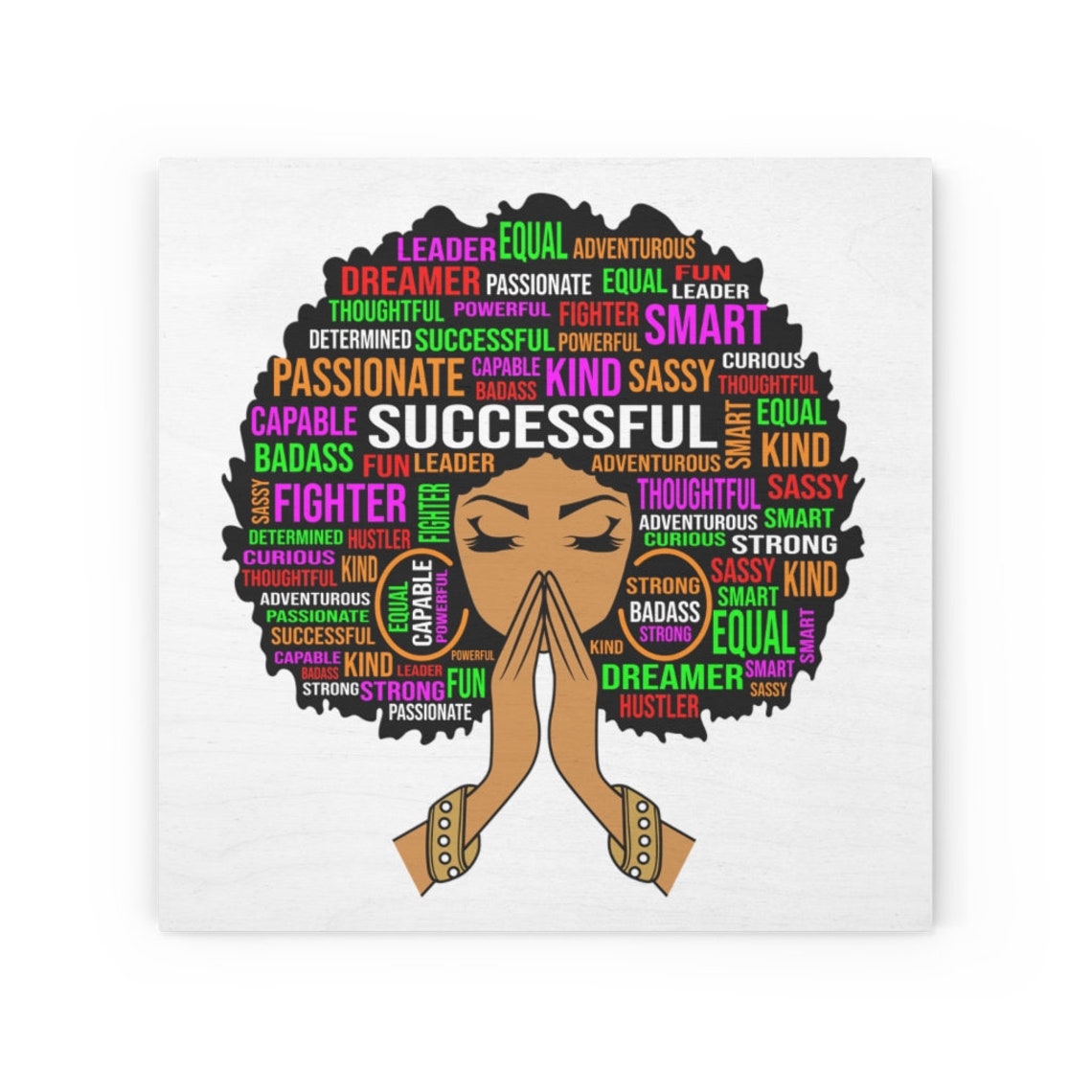 Holz Leinwand afroamerikanische Königin schwarzes Mädchen | Etsy