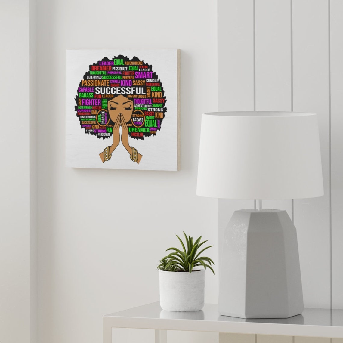 Holz Leinwand afroamerikanische Königin schwarzes Mädchen | Etsy