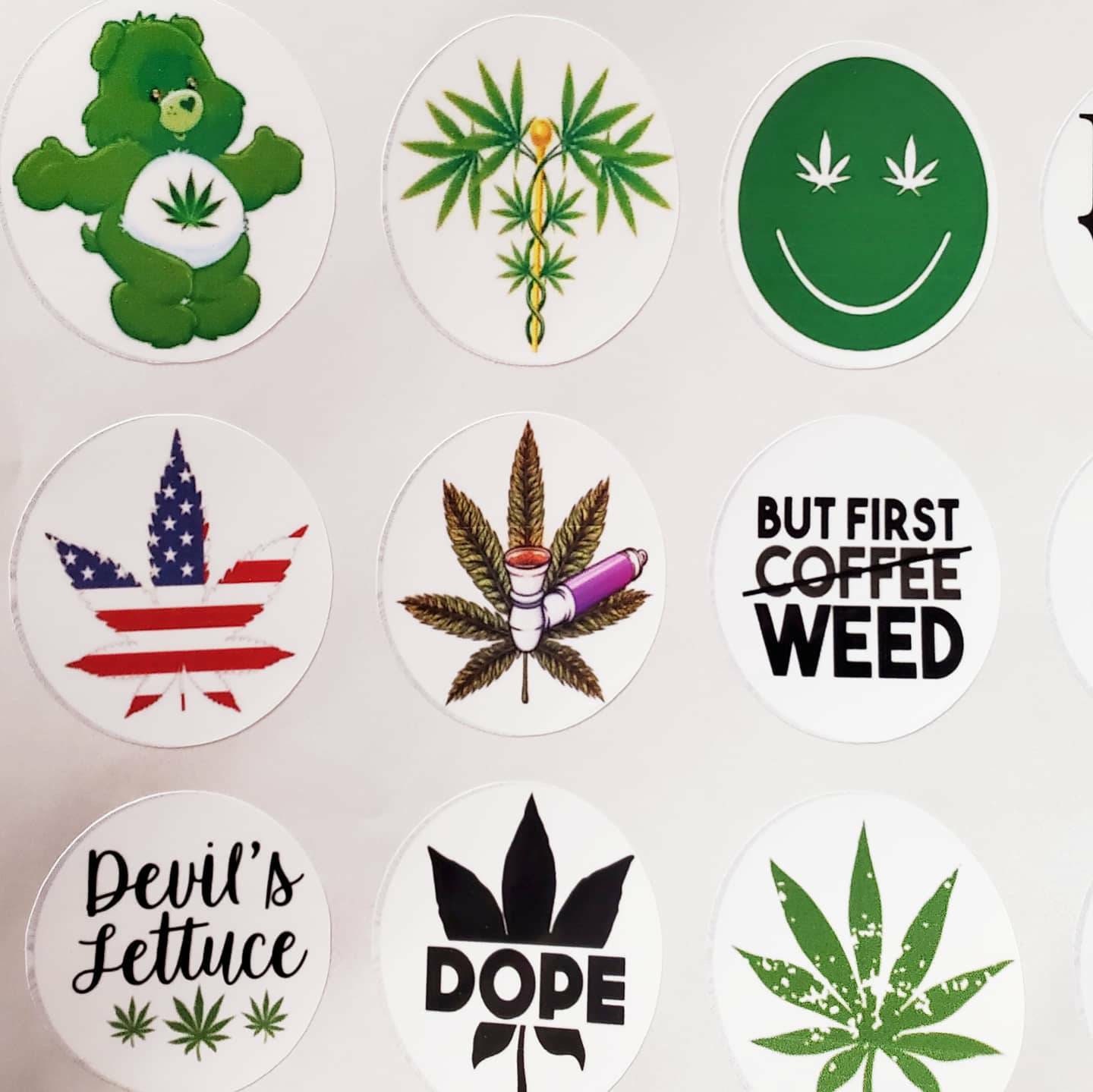 Cannabis Weed Decals Weed Stickers Marijuana Decals Etsy
