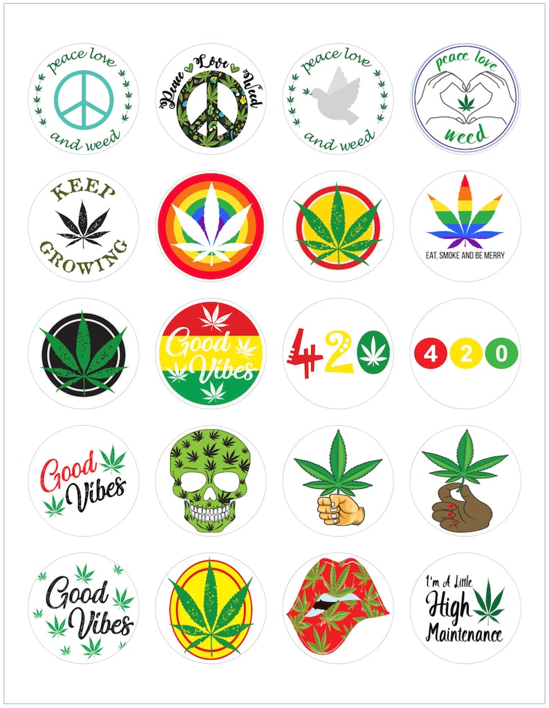 Cannabis Weed Decals Weed Stickers Marijuana Decals Etsy