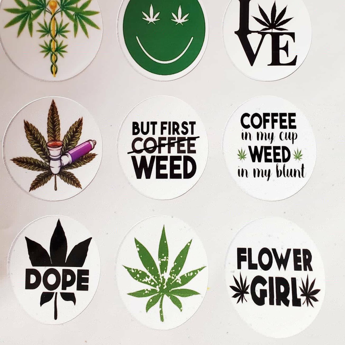 Cannabis Weed Decals Weed Stickers Marijuana Decals Etsy