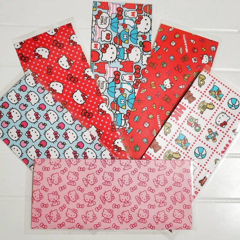 hello kitty cricut paper laminated cash money envelopes etsy