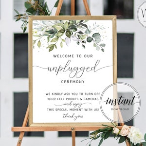 Unplugged Wedding Sign Printable Unplugged Wedding Ceremony - Etsy