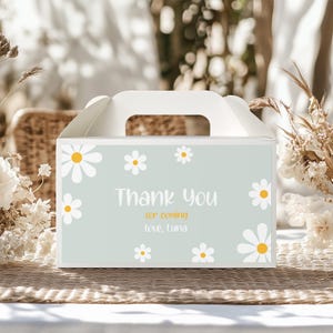 Gable Box Labels, Gift Box Stickers | Daisy, Little Miss ONEderful, Wildflower, Spring | Girl 1st Birthday Party Favors, Printable Decor LMO