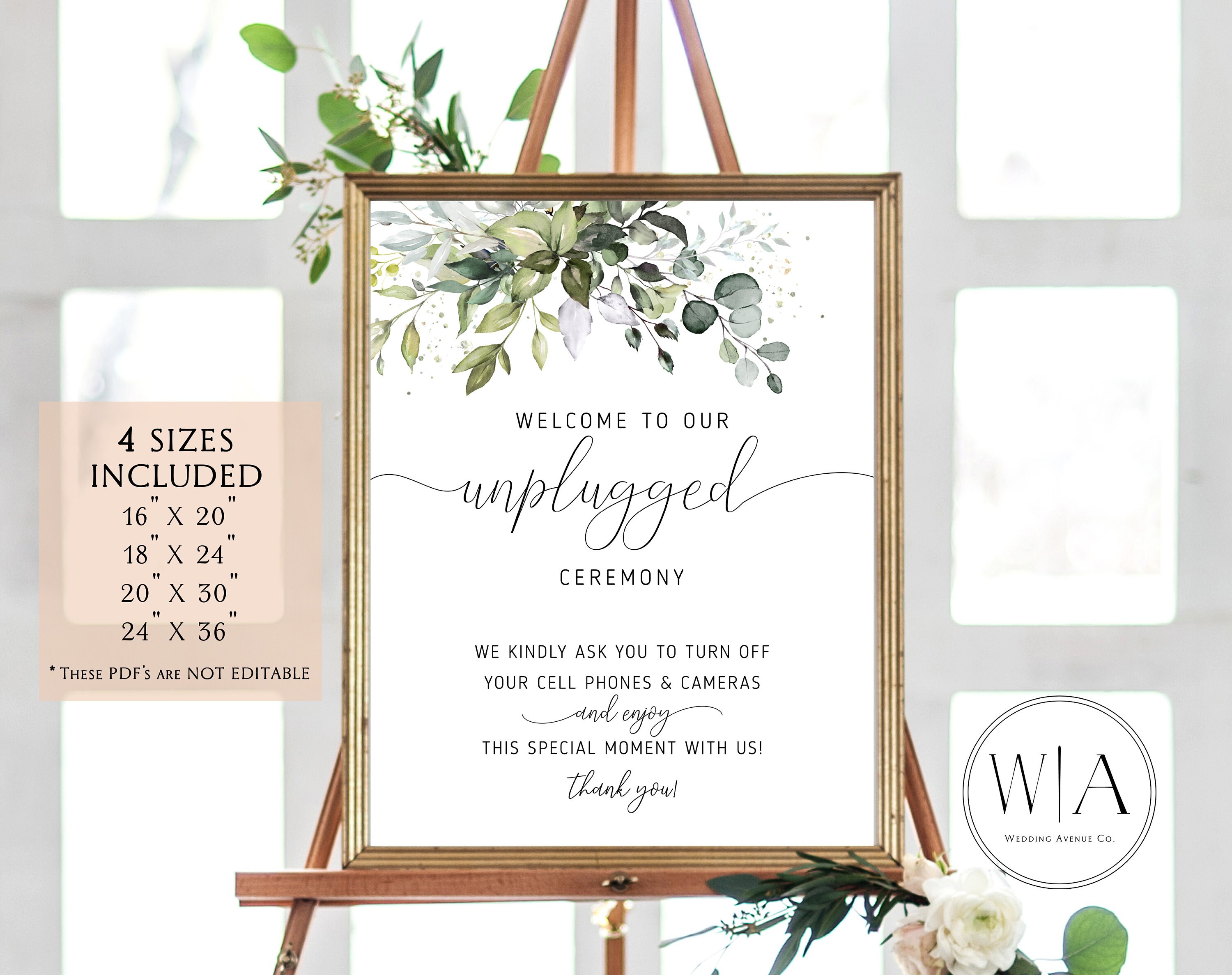 Unplugged Wedding Sign Printable Unplugged Wedding Ceremony | Etsy