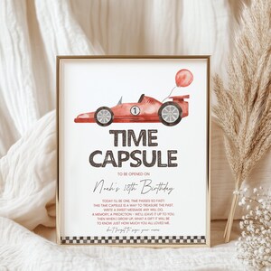 Time Capsule Geburtstagskarte | Rennauto, Schneller, Rennauto, unser kleiner Rennfahrer | Junge 1. Geburtstag Dekor-Ideen, Spiele zum ausdrucken Andenken RC1
