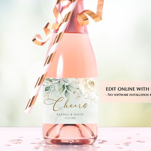 Printable Mini Champagne Bottle Labels Editable Champagne Labels ...
