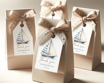 Printable Birthday Favors, Gift Tags | Nautical, Sailboat, Our Little Sailor Boys 1st Birthday Party Favors, Decor Ideas, Thank You Tags NU1