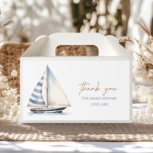 Gable Box Labels, Gift Box Stickers | Nautical, Sailboat, Our Little Sailor Boys 1st Birthday Party Favors, DIY Decor Ideas, Printable NU1