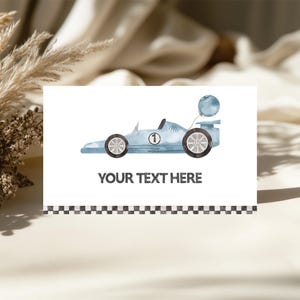 Cartões de aniversário para barraca, cartões de lugar para imprimir, etiquetas de comida | Carro de corrida, Fast ONE, Carro de corrida, Our Little Racer | Decoração de festa de 1 ano para menino RC2