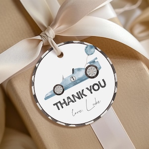 Birthday Favor Tags, Gift Tags, Stickers | Race Car, Fast ONE, Racing, Our Little Racer | Boy 1st Birthday Favors, Printable Party Decor RC2