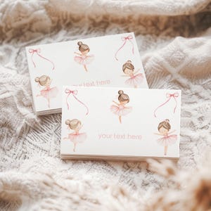 Geburtstagskarten, Tischkarten, Etiketten zum Ausdrucken | Ballerina, Tutu Cute, Ballett-Tänzerin, Rosa | Mädchen 1. Geburtstag Party Dekor Ideen BL1