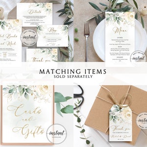 Editable Wedding Program Template Boho Floral Wedding Program Greenery ...