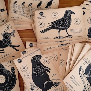 Vintage Sears Roebuck & Co. Paper Animal Targets / Shooting Range, Man Cave Decor, Gift for Hunter / Fox Crow Turkey Woodchuck *READ desc*