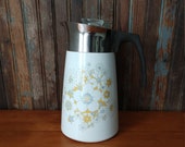 Vintage Corning Ware Floral Bouquet 9 Cup Percolator 1970 39 s Corningware Coffee Pot Retro Yellow and Blue Flower Power Percolator