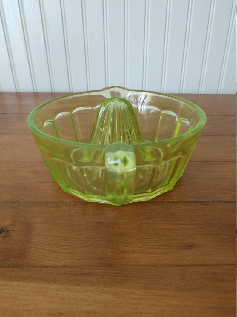 Large Vintage Vaseline Glass Citrus Juice Reamer / Depression Etsy