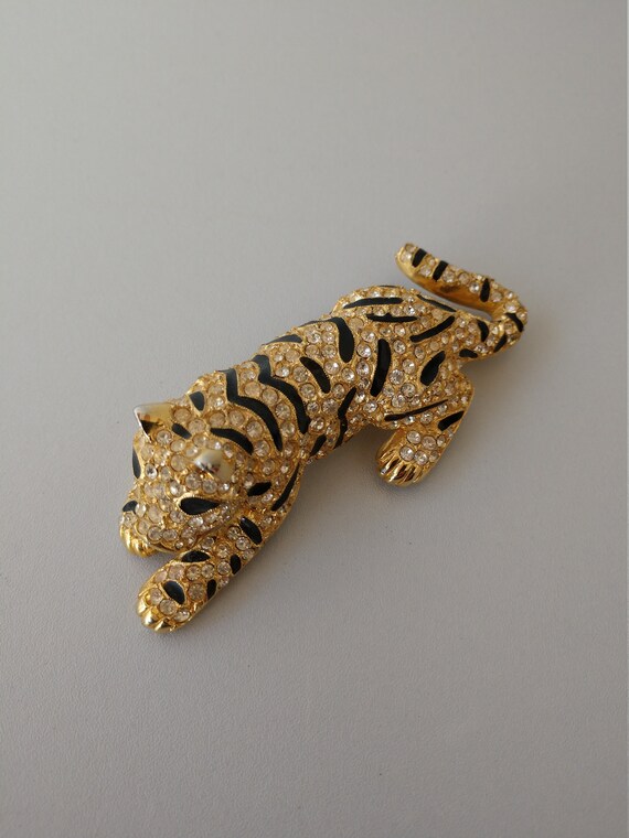 Vintage Sardi Tiger Brooch / Vintage Designer Cost