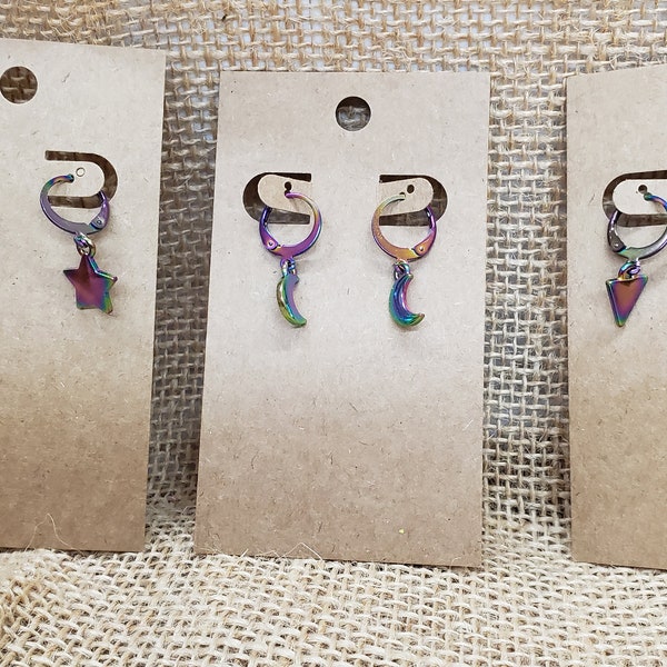 Oil Slick Mini Hoops - earrings