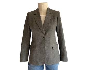 Vintage 1970s Koret fitted Gray wool blazer Size 10