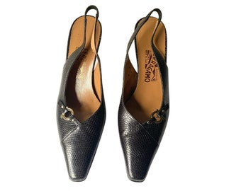 snakeskin slingbacks