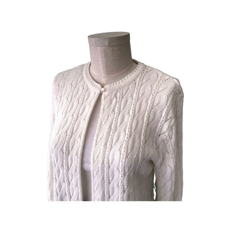 Vintage 2000s blue pointelle cardigan top