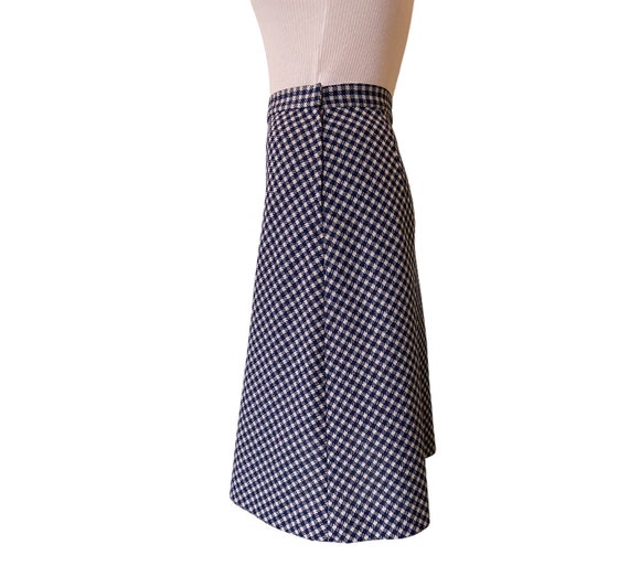 Vintage 1970s handmade blue and white Houndstooth… - image 2