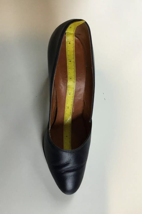 Vintage 1960s Navy leather Red Cross Shoes Sz 8 - image 9