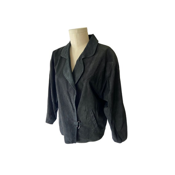 Black Leather Jacket Size Large 1980s BB Dakota, … - image 1