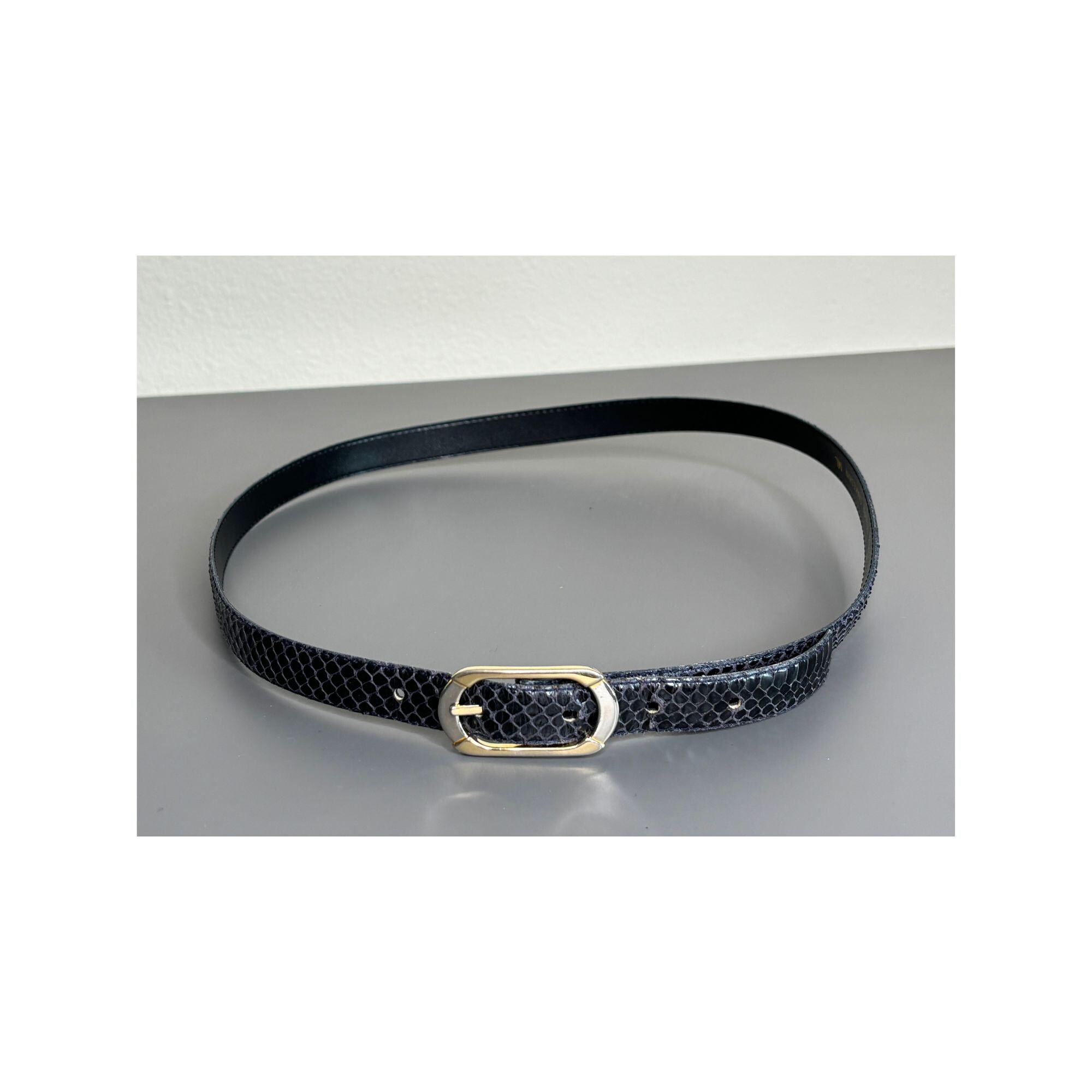 Navy Snake Gucci Belt GUCCI Snakeskin Snake Belt Navy/Red - S: 70 (28) | Luxity main image 4