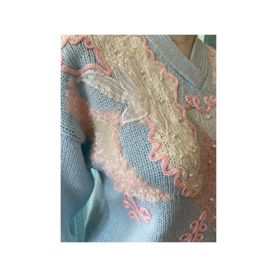 Jaclyn Smith Vintage 1980s Knit Sweater Pastel Be… - image 5
