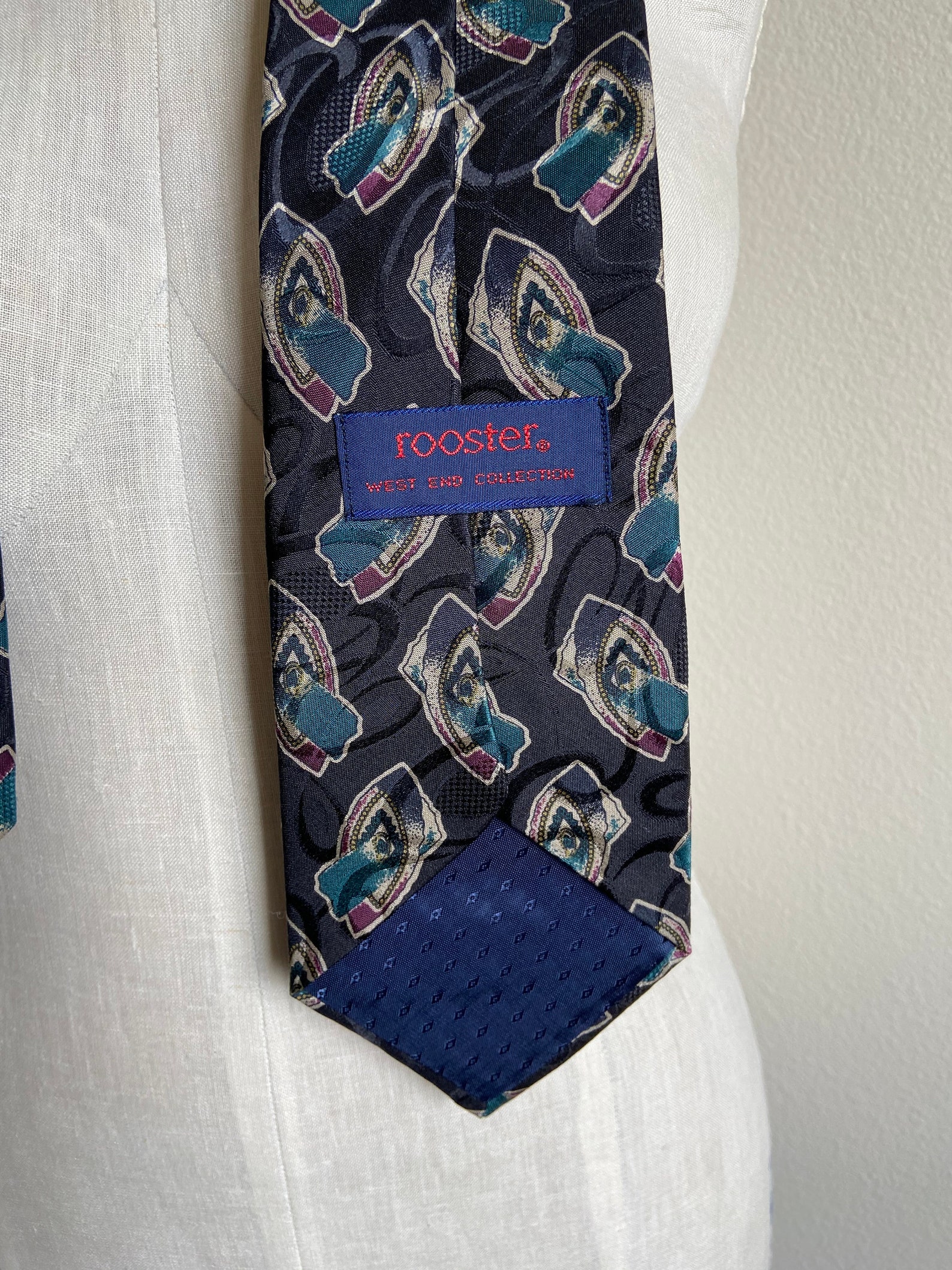 Vintage 1990s Rooster West End Collection Silk Tie Abstract - Etsy