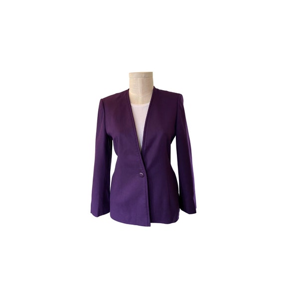 Classic 90s Pendleton Wool Purple Plum No Collar Blazer . - Etsy