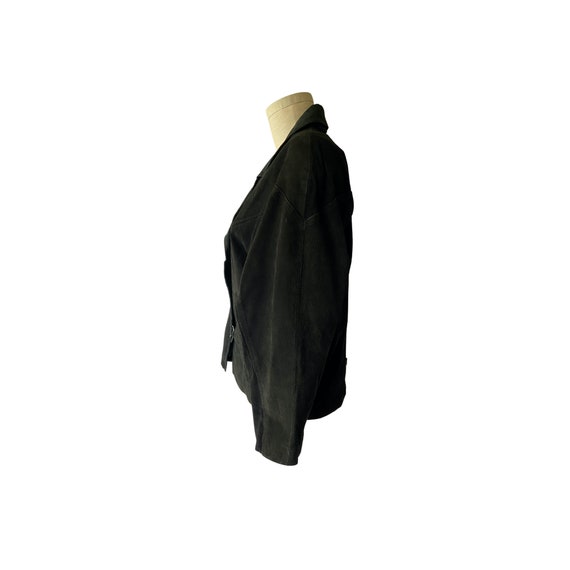 Black Leather Jacket Size Large 1980s BB Dakota, … - image 7