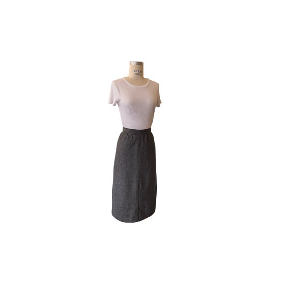 Vintage 1950s Jack Winter Gray wool Pencil Skirt … - image 9