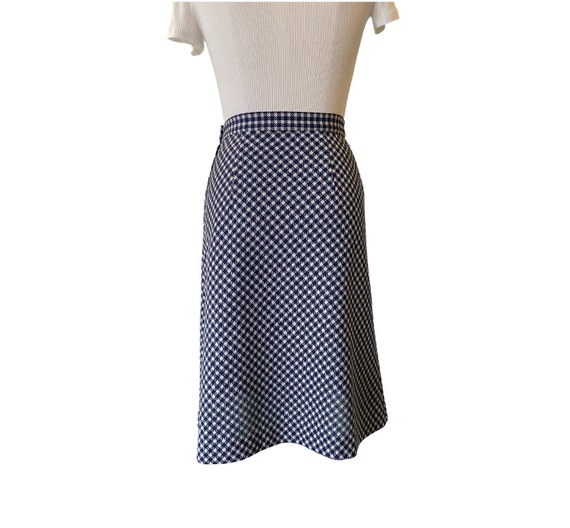 Vintage 1970s handmade blue and white Houndstooth… - image 3