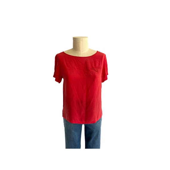 NORDSTROM TOWN SQUARE Vintage cherry Red Washed S… - image 1