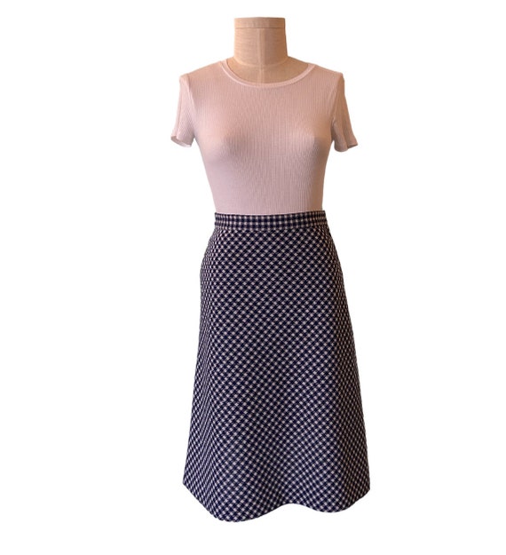 Vintage 1970s handmade blue and white Houndstooth… - image 6