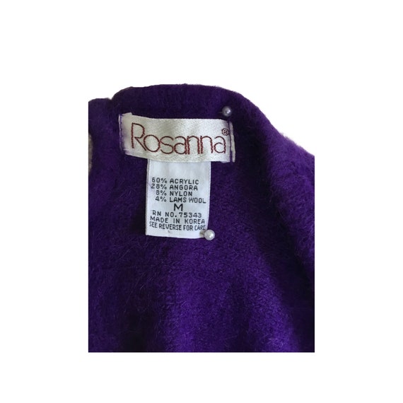 Vintage 1980s Dolman Sleeve Purple Sweater Rosann… - image 7