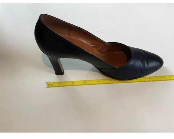 Vintage 1960s Navy leather Red Cross Shoes Sz 8 - image 7