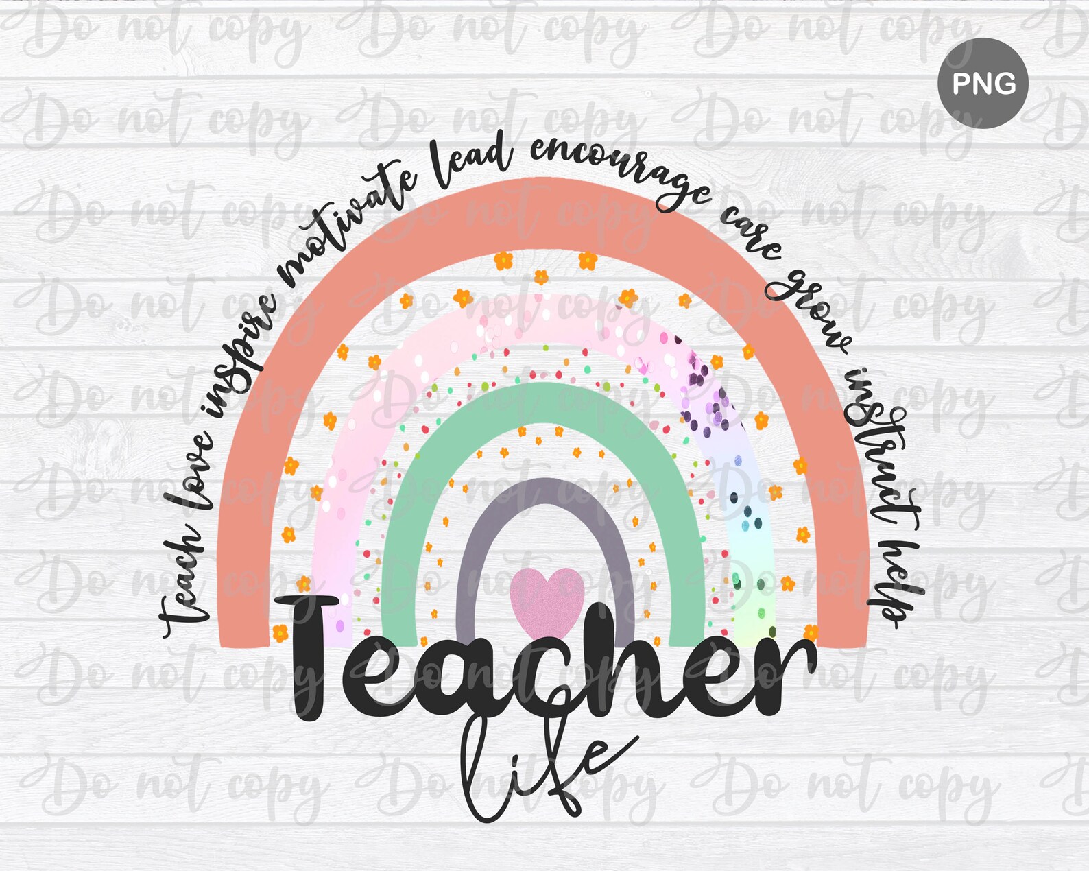 Rainbow pencil teacher life with heart for appreciation gift etsy Rainbow pencil teacher life with heart for appreciation gift etsy