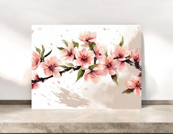 Peach Blossom Notecard Set: Floral Blank Cards, Spring Stationery