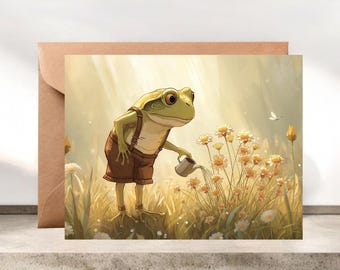 Whimsical Frog Blank Greeting Card #064